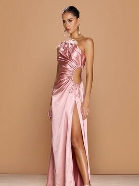 Sonya Moda Blush/Rose Pink One Shoulder Dress